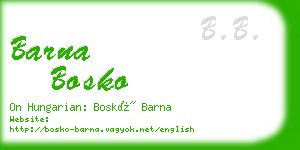 barna bosko business card